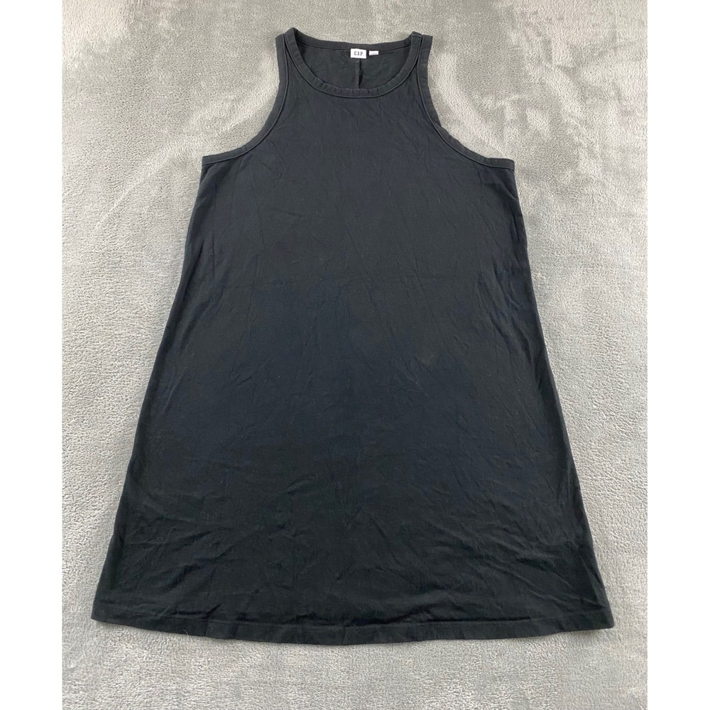 GAP Womens Black Cotton Jersey High Neck Sleeveless A-Line Mini Dress Size M
